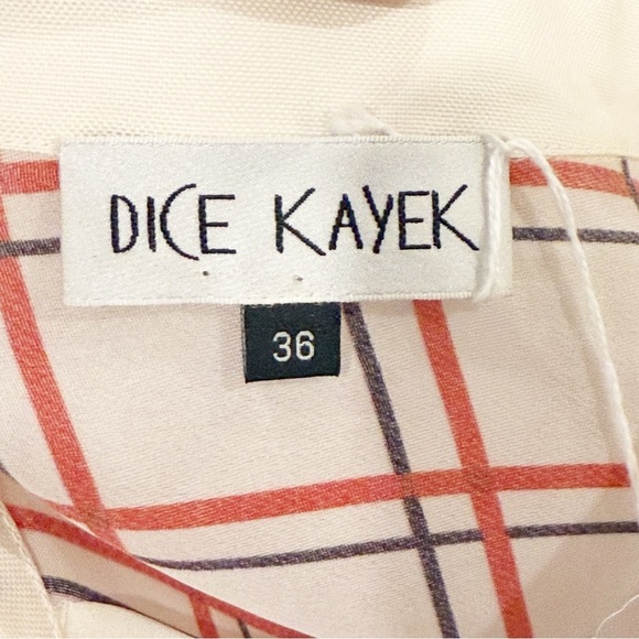 Dice Kayek Plaid Puff-Sleeve Collared Shirt- Red and White size S paid $1000 - Picture 9 of 12